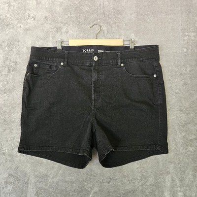 Torrid Bombshell 5'' Denim Shorts Womens Size 24 Black High Rise Stretch