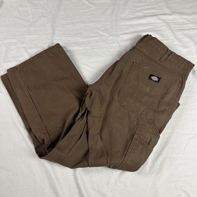 Dickies DU336RTB Brown Duck Canvas Carpenter Work Pants Mens 36x30