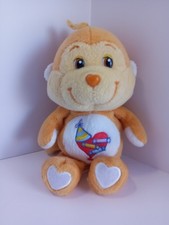 Care Bear Cousins Monkey Playful Heart Yellow Plush 2002 VINTAGE 9"
