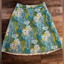Cato Blue and Green A-Line Resort Skirt