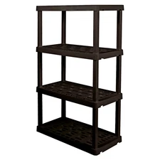 Hyper Tough Plastic Storage Shelves Garage Shelving Unit 4-Tier 36"W x 18"D x 56