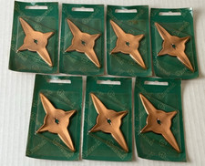 Vintage Mid Century Amerock Starburst Cabinet Pull Backplates Satin Copper (7)