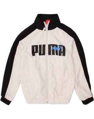 Puma Jungen Grafik Trainingsanzug Oberteil Jacke 5-6 Jahre weiß Colourblock BN01