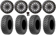 System 3 SB-6 15" Wheels Gunmetal (5+2) 35" Alpha Tires Polaris Ranger XP 9/1K