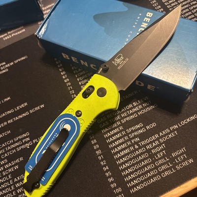 Benchmade Griptilian 551 Neon Green Black Custom Ultra Rare New Old Stock