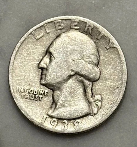 1938-S Washington Quarter - G - Good - 90% Silver
