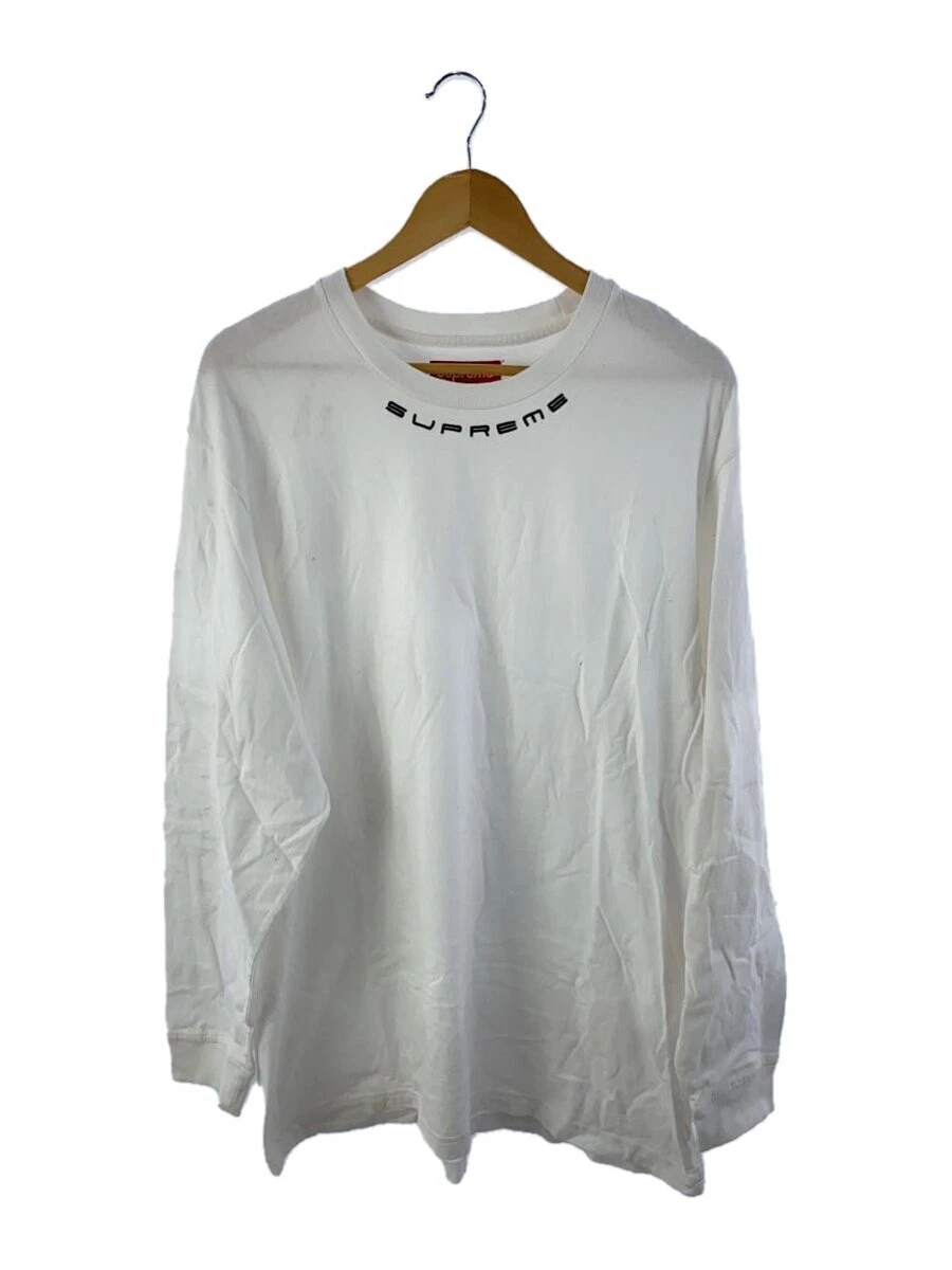 Supreme 23AW / Logo Col L/S Haut/T Shirt/Taille XL /Coton / Blanc Utilisé
