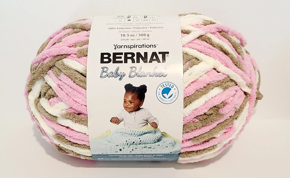 Пряжа для детского одеяла Bernat Little Roses 10,5 унции лот из 2 супермягких громоздких - Изображение 3 из 4