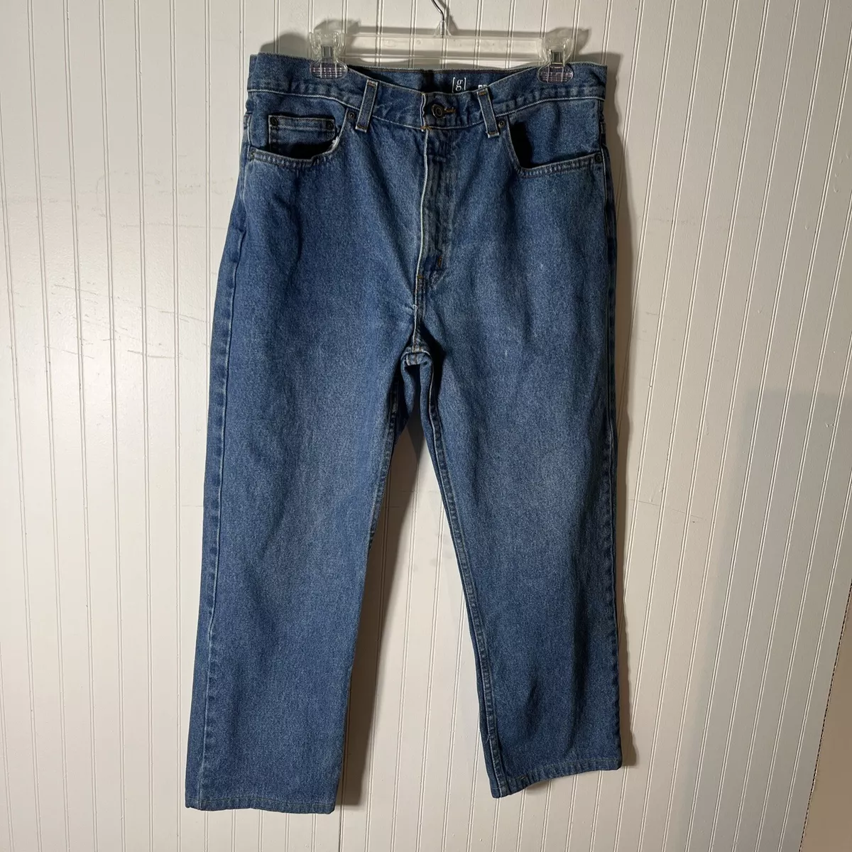 George Mens 34x29 Blue Regular Straight Denim Jeans Work Pants