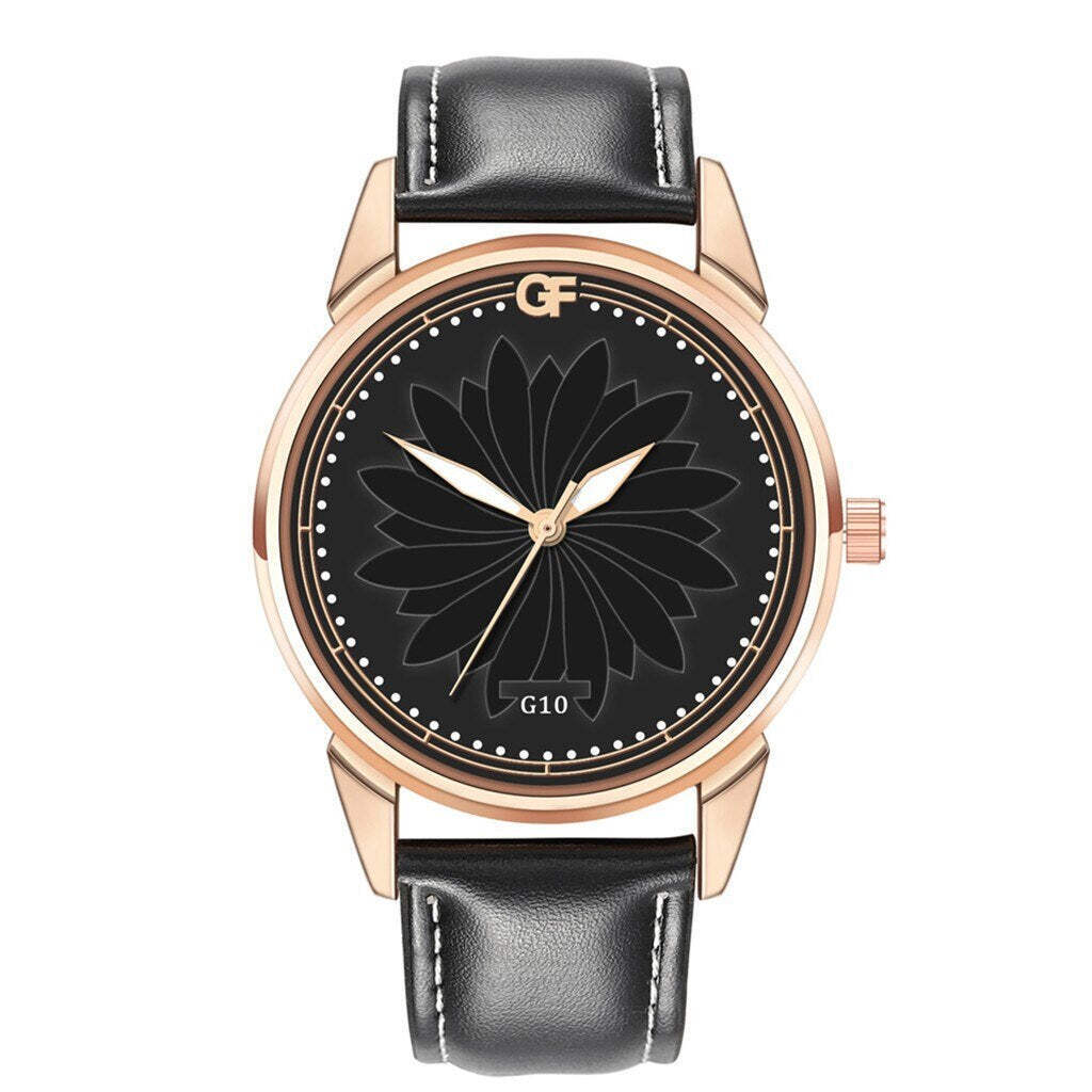 Stainless Steel Leather Strap Quartz Watch with 42mm Dial and 6mm Thickness