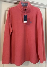 Men  s Izod 1/4 Zip Pullover Performance Sweater Size Medium Coral Pink NWT
