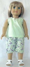 Green Floral Top and Print Capri Pants 2-Pc Set Fits 18 inch  Dolls