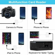 USB-C SD/TF Memory Card Reader Adapter Camera Connection Tranfer for Samsung S10