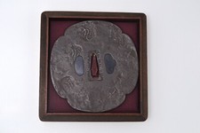Tsuba Japanese antique copper Mumei Paulownia design Edo era