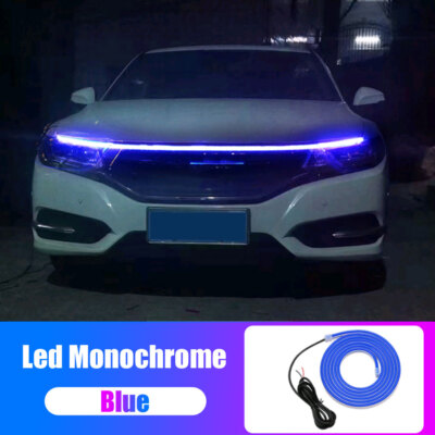 Flexible Universal 120cm Blue Car Accessories Hood Day Running LED Light Strip