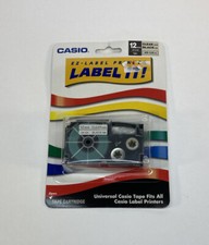 CASIO EZ-Label Printer Cartridge 12mm Clear Tape Black Ink XR-12X-s