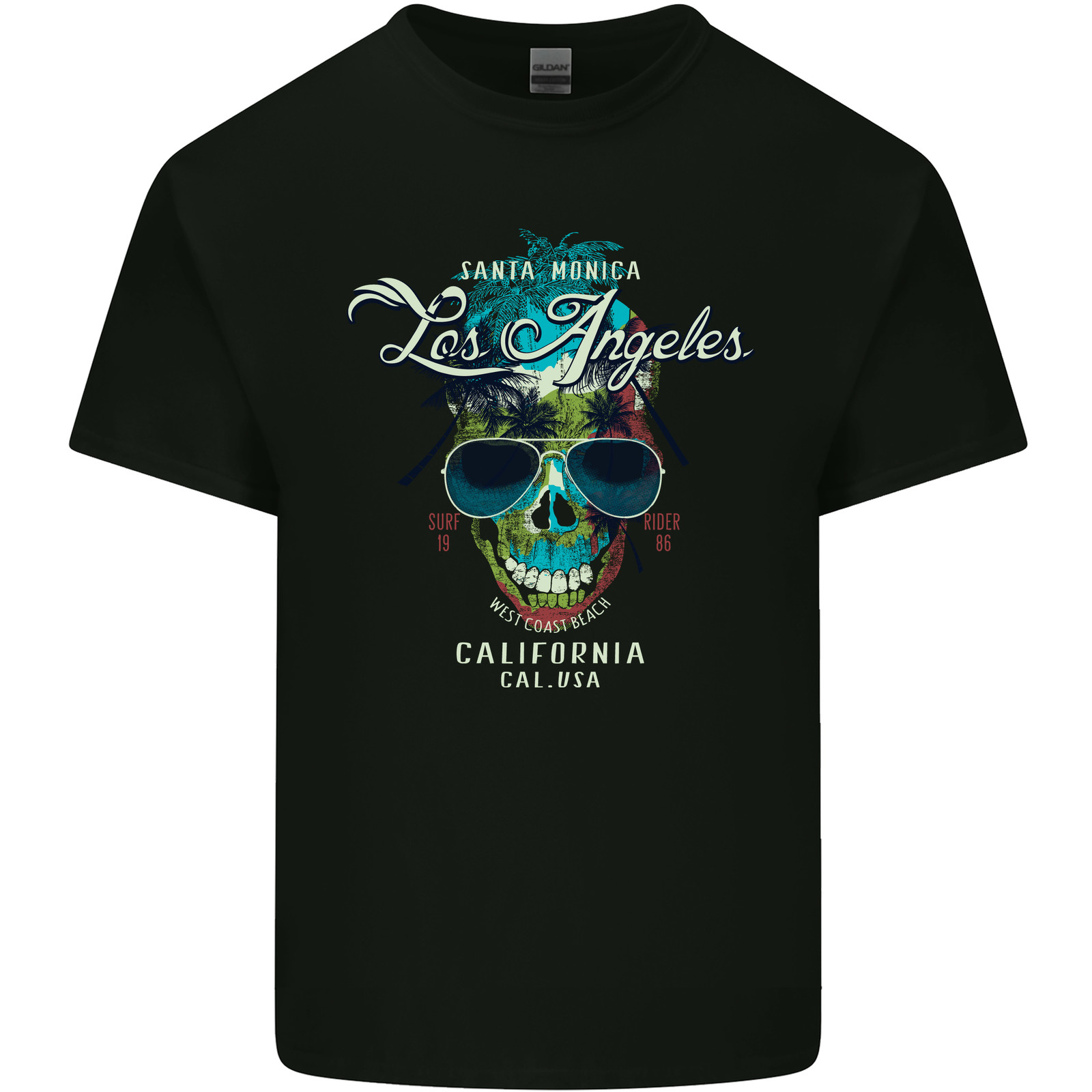 Camiseta De Algodón Para Hombre Con Calavera De Surf De Los Ángeles