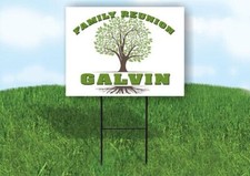 GALVIN FAMILY REUNION GR TREE 18 in x24 in Yard Sign Road Sign with Stand