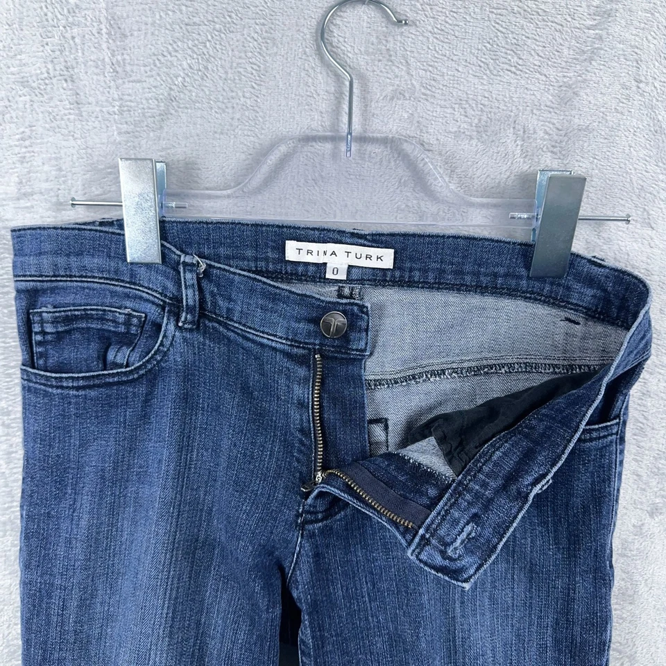 Pantalones de mezclilla Trina Turk súper ajustados lavado medio azul talla 0 Foto 4 de 4