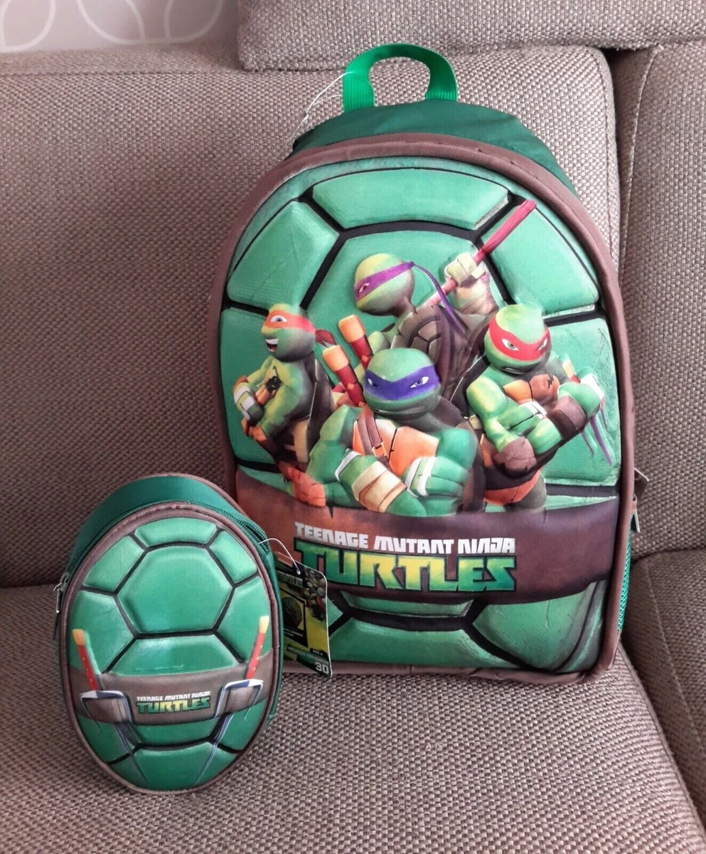 ZAINO SCUOLA AMERICANO TARTARUGHE NINJA TURTLES 3D CON GUSCIO + ASTUCCIO  MITAMA