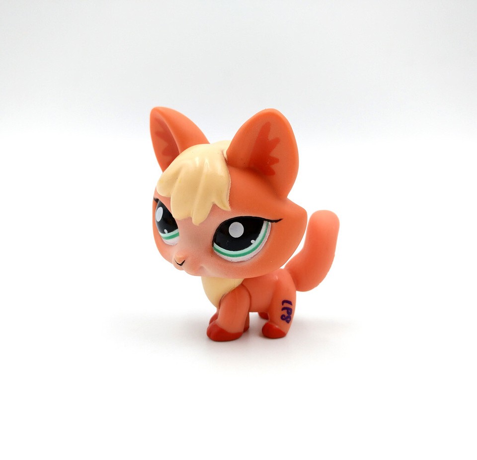 Mini Pet Shop Toys LPS Animal Green Eyes Orange Yellow Fox Firefox