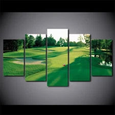 Golf Course Green Land 5 Piece Canvas Print Wall Art Poster Home Decoration