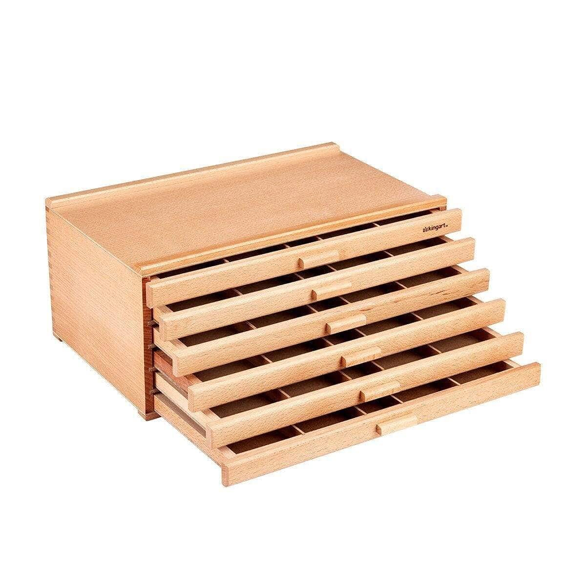 723N Wood Art Supply Storage Box with 6 Drawers – 15.75