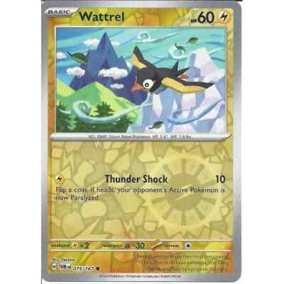 Pokémon TCG Wattrel Scarlet & Violet - Twilight Masquerade 075/167 Reverse Holo...