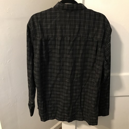 The Havanera Co - Black Long Sleeve Shirt Button Up - Mens L Black White Checker - Picture 3 of 4