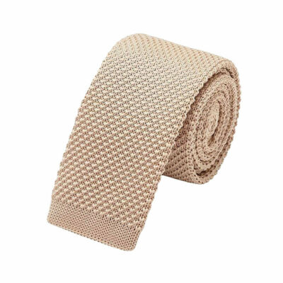 Men 5CM Skinny Crochet Knitted Solid Color Narrow Neck Ware Flat Tie Necktie