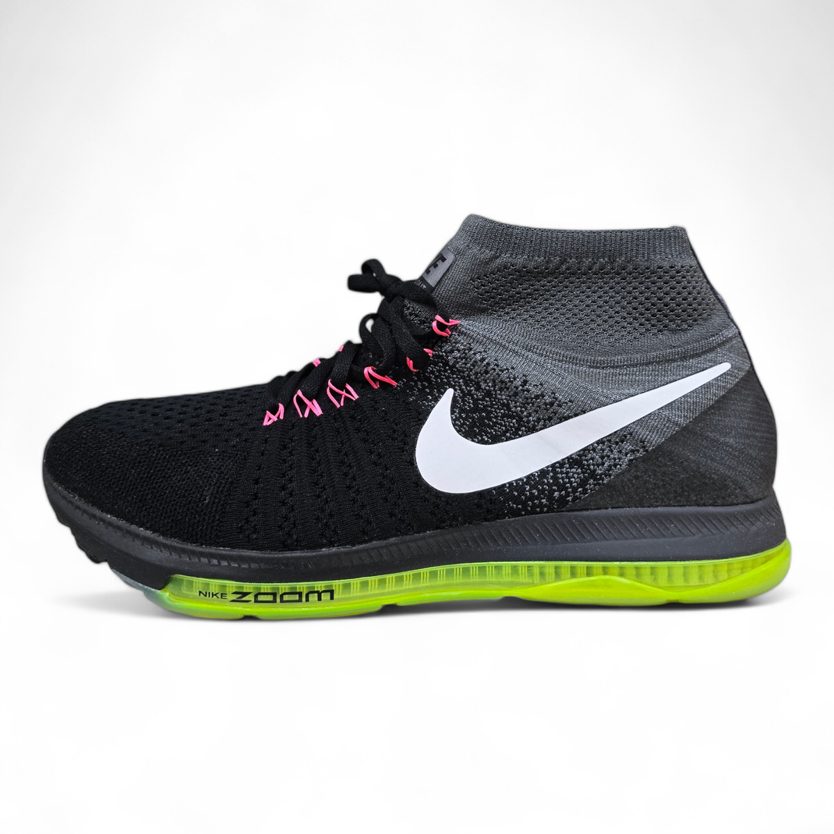 Nike Zoom All Out Flyknit 'Black White Volt' Gym Running