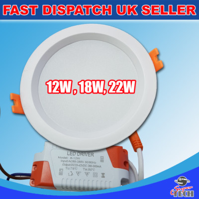 18W Runde LED Deckeneinbau Flachbildschirm Backlite DownLight 6000k kein Licht undicht
