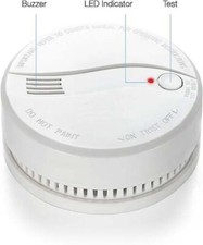 5 Pack Smoke Alarms Battery Powered Fire Detector, Fastest Reacting