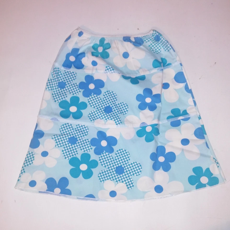 Vintage Speechless Skirt Size 7 Blue White Floral Tiered - Image 2 of 4