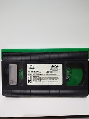 E.T. Extra- Terrestrial VHS Rare Green And Black Tape With Sleeve
