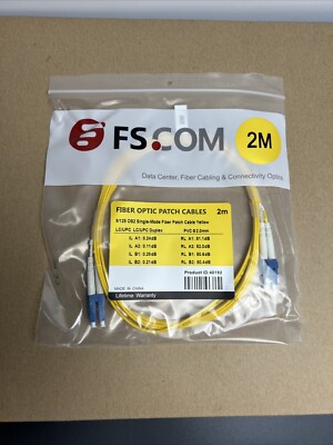 FS 40192 9/125 Single Mode Fiber Optic Duplex LC/UPC-LC/UPC Patch Cable 2m