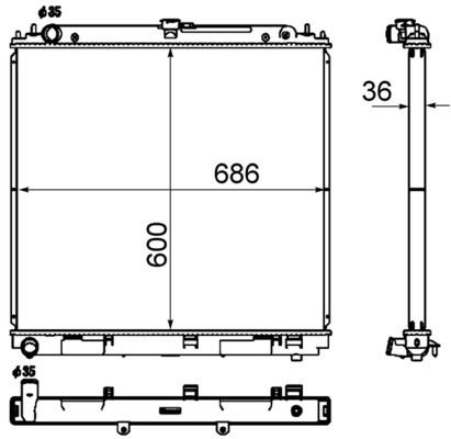 Mahle KüHler WasserküHler FüR Nissan NP300 Navara Pritsche/Fahrgestell D40 R51-image