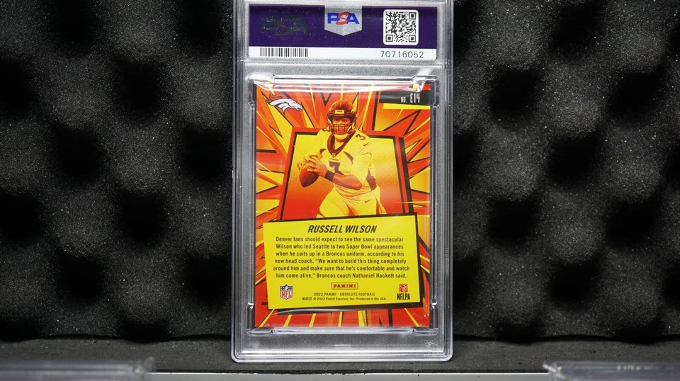 2022 Panini Absolute Russell Wilson GOLD SSP EXPLOSIVE /10 Broncos, Seahawk PSA9 - Image 4 of 4