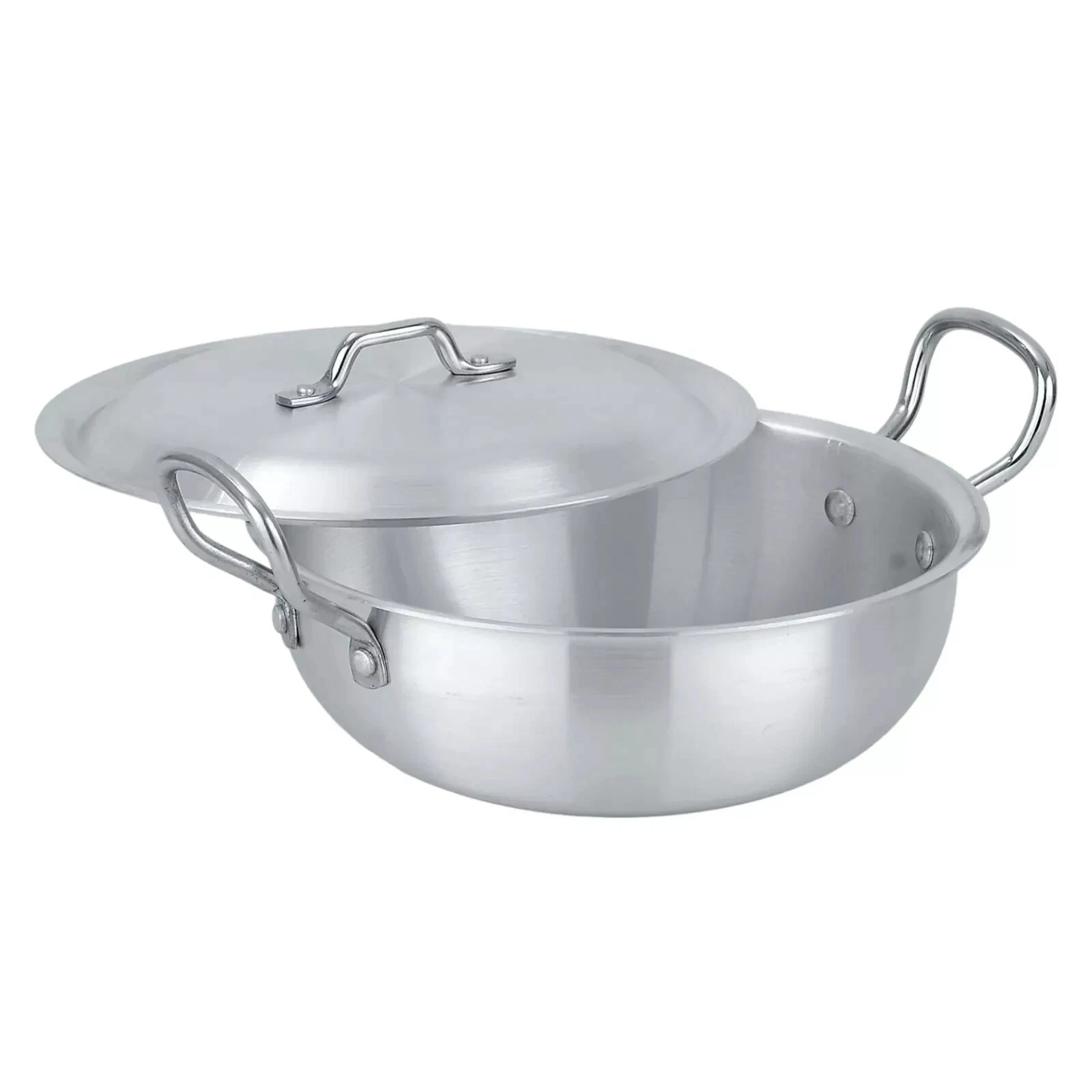 ALUMINIUM WOK STIR FRYING PAN DOUBLE HANDLE LID CHINESE FRIED FOOD
Opens in a new window or tab
