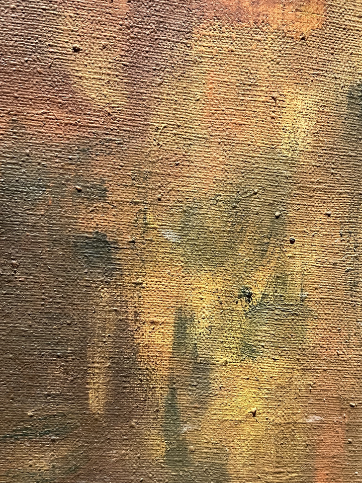 LARGE VTG PORTRAITSEATED BAREFOOTED WOMAN32’ BY 42’EARTH TONE