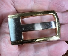 Beautiful Gold/Silver Toned Naval Dress Buckle For Approx. 1 Belt Clamp Style