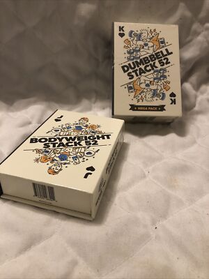 Stack 52 Bodyweight & Dumbbell Exercise Cards: Workout Playing Card Game Set
