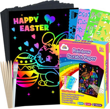 ZMLM Arts Crafts Gifts for Kids: 60PCS Rainbow Scratch Paper Art Gifts for Girls