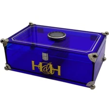 The Acrylic Humidor w/ Digital Hygrometer and Cedar Balls for 120 cigars - Blue