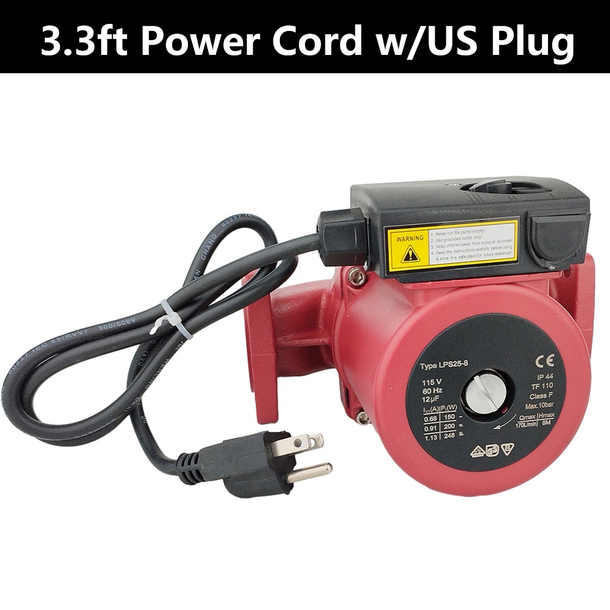 3 Speed Circulation Pump Use w/Outdoor Furnaces,45 GPM Hot water heat