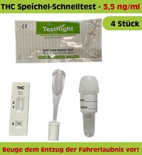 4x THC Speichel-Schnelltest (Cannabis, Marihuana, Haschisch), 3,5 ng/ml