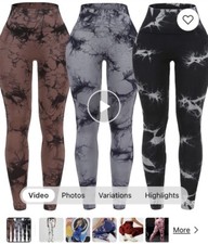 Ladies High Waist Yoga Pants Size Medium Blue