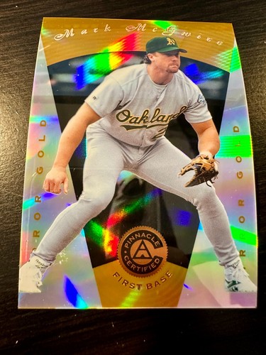 MARK MCGWIRE 1997 PINNACLE CERTIFIED #49 MIRROR GOLD REFRACTOR PARALLEL SP (A'S) - Picture 3 of 5