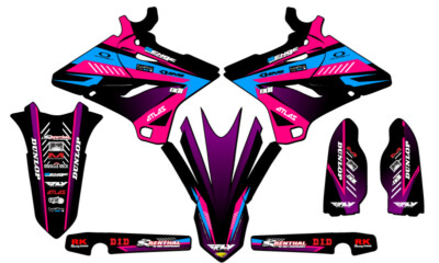 2008-2014 fits POLISPORT RESTYLE YZ 125 SURGE Pink Senge Graphics Kit