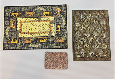 3 Rugs Carpet Dollhouse Miniature Artisan MacDoc Designs 5.5'' x 9'' Jungle Animal